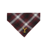 Yellowstone Y Logo Plaid Doggie Flandana