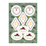 Yellowstone Holiday Icons Gift Sticker Sheet