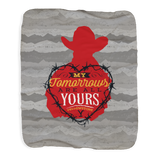 Yellowstone My Tomorrows Are All Yours Cowboy Grey Sherpa Blanket