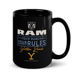 Yellowstone x Ram Your Ranch Your Rules Black Mug