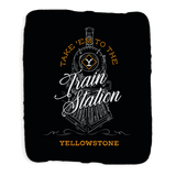 Yellowstone Take 'Em To The Train Station Grey Sherpa Blanket