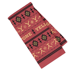 Yellowstone Winter on the Ranch Kitchen Towel