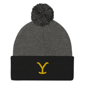 Yellowstone Y Logo Pom Pom Knit Beanie