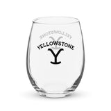 Yellowstone Logo Stemless Wine Glass