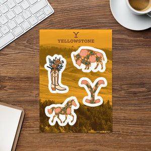 Yellowstone Floral Icons Sticker Sheet