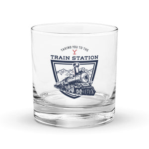 Yellowstone Train Station Rock Glass